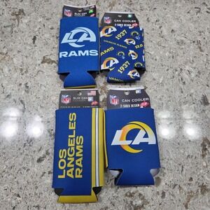 NWT Los‎ Angeles Rams NFL 4 Pack Slim Can Coolers 2 Sided Football Fan Gear